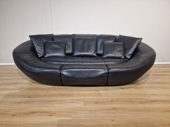 Image 1 of Italienisches Design Sofa 3 Sitzer Schwarzes Leder Einzigartig