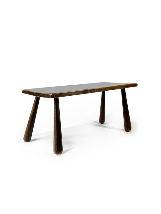 Mid-Century Rustikaler Couchtisch aus Holz