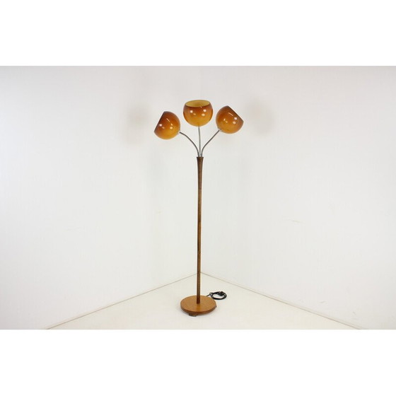 Image 1 of Verstellbare Stehlampe aus Holz, Kunststoff und Chrom, Tschechoslowakei 1960er Jahre