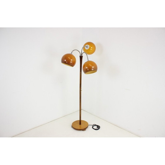 Image 1 of Verstellbare Stehlampe aus Holz, Kunststoff und Chrom, Tschechoslowakei 1960er Jahre