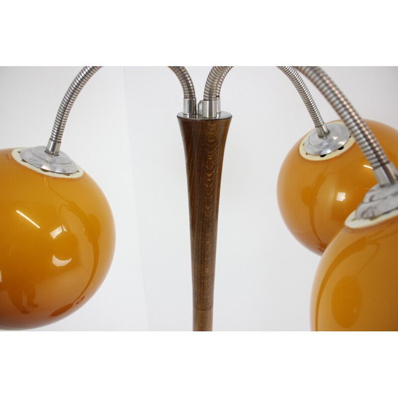 Image 1 of Verstellbare Stehlampe aus Holz, Kunststoff und Chrom, Tschechoslowakei 1960er Jahre