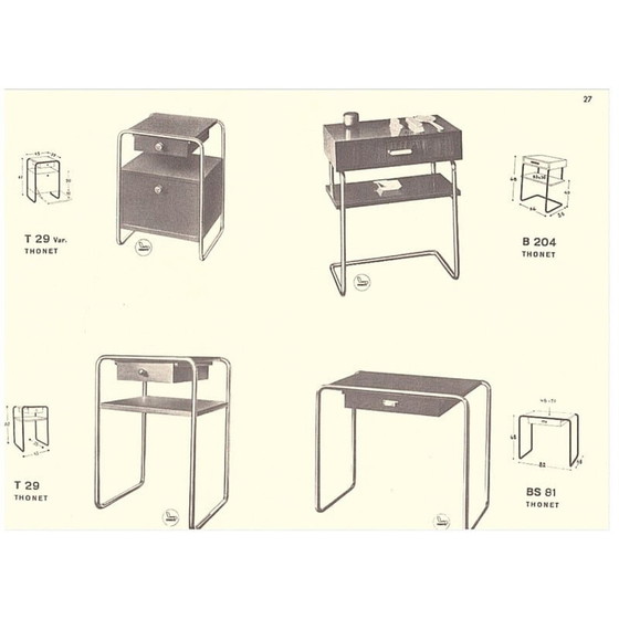 Image 1 of Modernistischer rohrförmiger Beistelltisch im Vintage-Stil, 1930