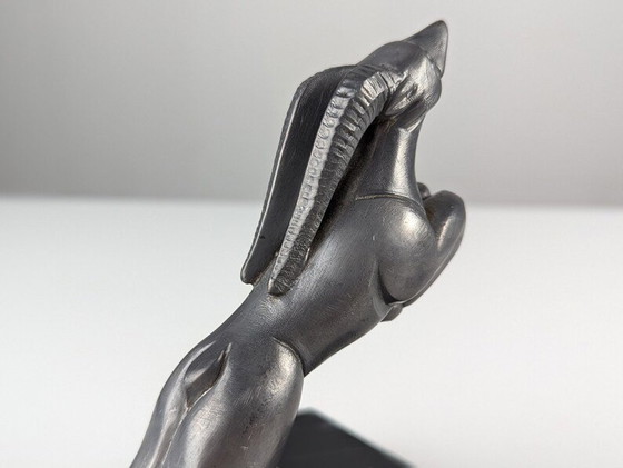 Image 1 of Original antike Art Deco ''Gazelle" Buchstützen von H. Moreau