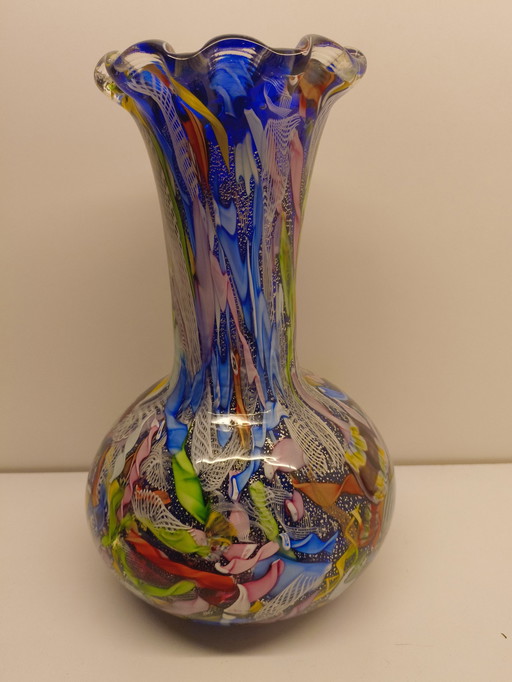 Vase Fratelli Toso Murano Glass Mid Century 1950Er