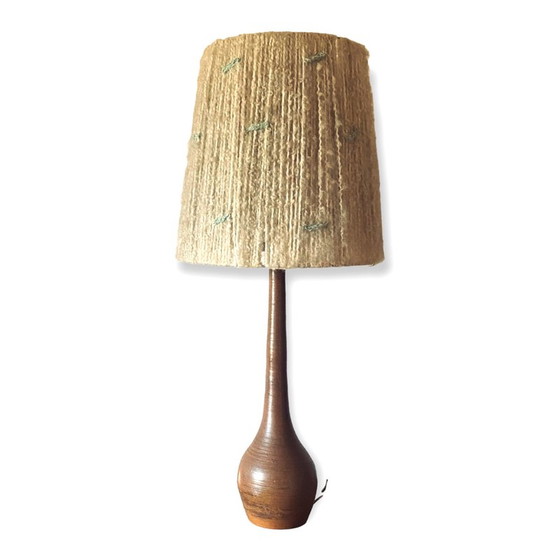 Image 1 of Mid Century Steingut Tischlampe, Frankreich 1950er Jahre