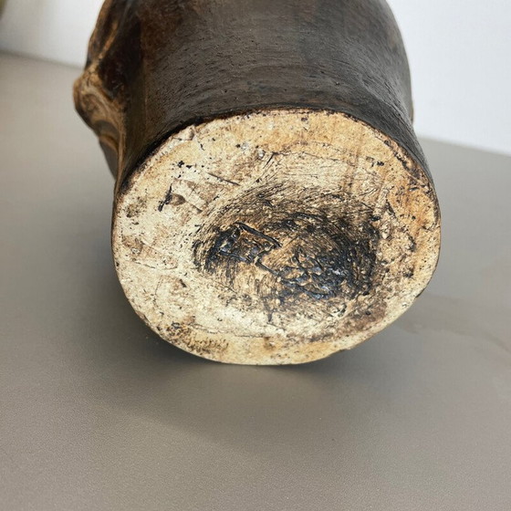 Image 1 of Abstrakte Vase "Brutalist" aus Steinzeug von Gerhard Liebenthron, Deutschland 1980er Jahre