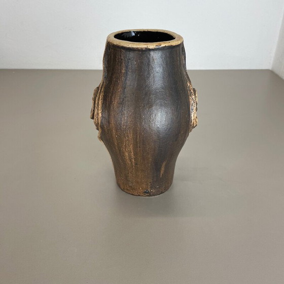 Image 1 of Abstrakte Vase "Brutalist" aus Steinzeug von Gerhard Liebenthron, Deutschland 1980er Jahre