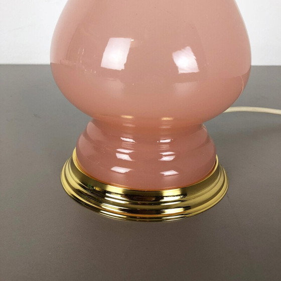 Image 1 of Vintage New Old Stock Opaline Murano Glas Rose Tisch Schreibtisch Licht Cenedese Vetri 1960s