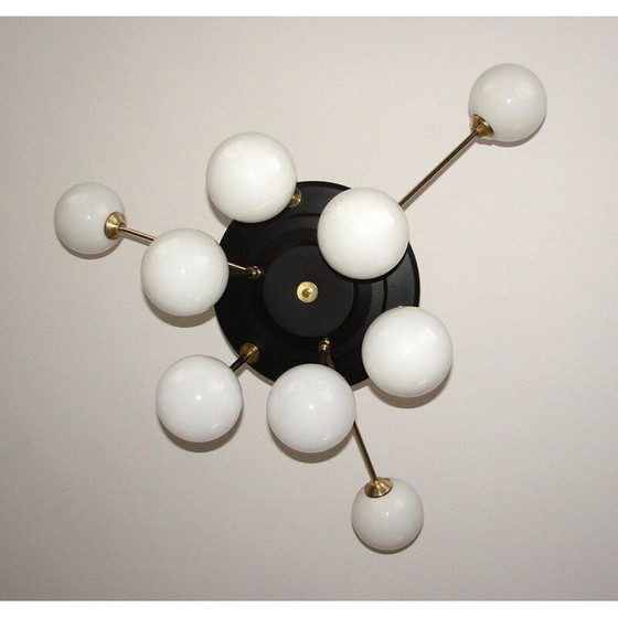 Image 1 of Vintage-Kronleuchter aus Messing und Metall, 1960