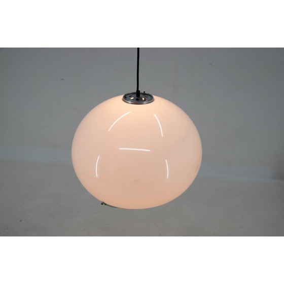 Image 1 of Weiße Vintage-Hängeleuchte von Harvey Guzzini für Meblo, Italien 1970