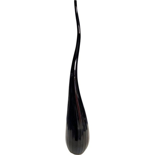 Vintage-Vase Aria Schwarz, Renzo Stellon von Salvatia Murano 2009