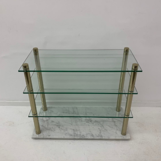 Image 1 of Hollywood-Regency-Vitrine aus Marmor und Glas, 1970er Jahre