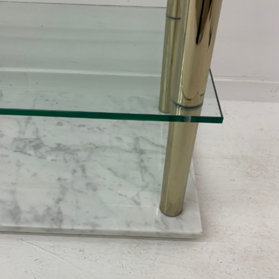 Image 1 of Hollywood-Regency-Vitrine aus Marmor und Glas, 1970er Jahre