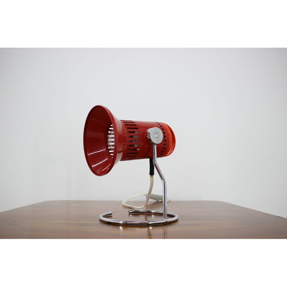 Image 1 of Verstellbare Vintage-Tischlampe aus rot lackiertem Metall, Tschechoslowakei 1980