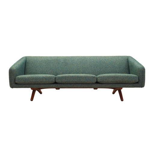 Grünes Melange Sofa, Dänisches Design, 1960er Jahre, Hersteller: A. Mikael Laursen, Designer: Illum Wikkelsø