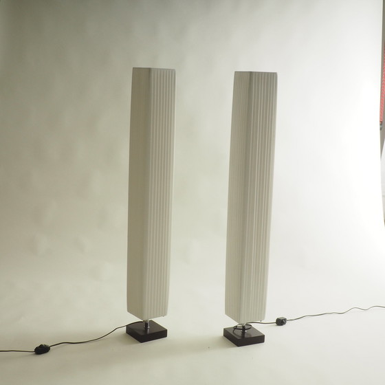 Image 1 of 2 Stehlampen aus plissiertem Stoff