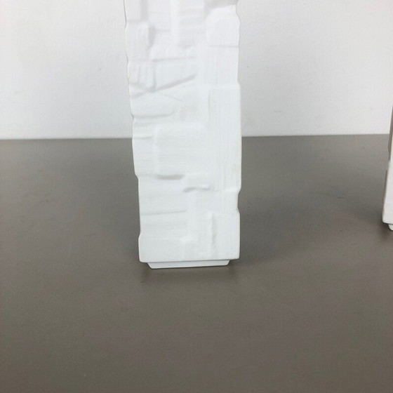 Image 1 of Paar Vintage Op Art Porzellan Vase von Heinrich Ceramics Deutschland 1970er Jahre