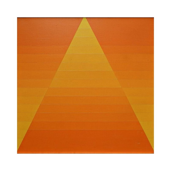 Image 1 of Öl auf leinwand vintage "orange geometrische komposition" von G. Vaxelaire