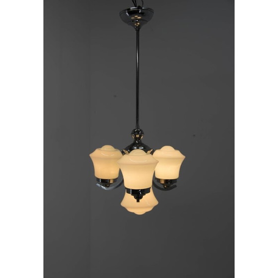 Image 1 of Azurblauer Art-Déco-Kronleuchter, 1930