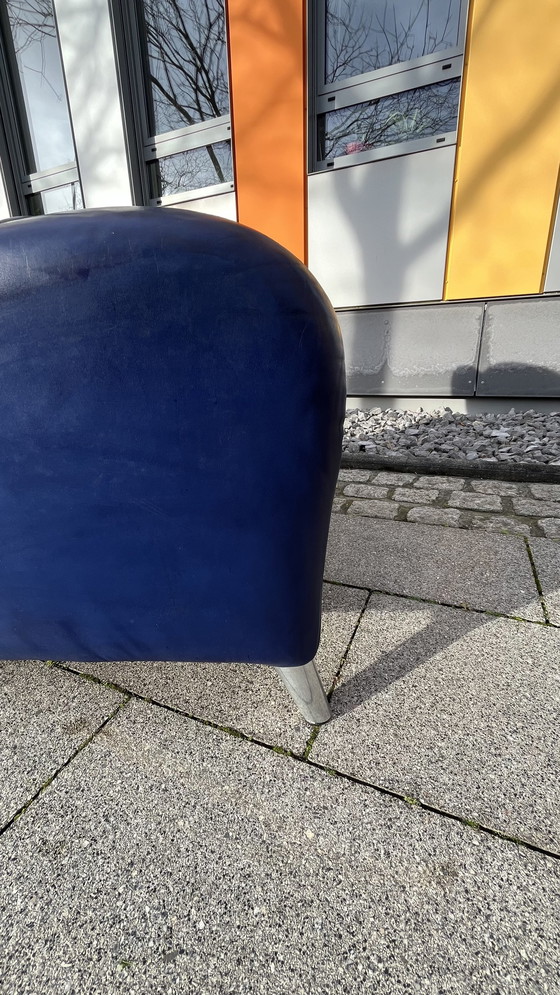 Image 1 of Himolla Sofa Leder blau 2-sitzer