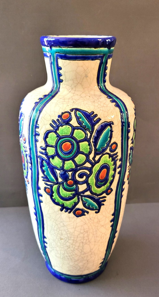 Image 1 of Große Boch Art Deco Vase Charles Catteau