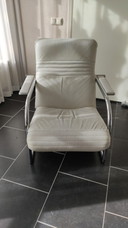 Design Relaxsessel Leder elfenbein (weiß)