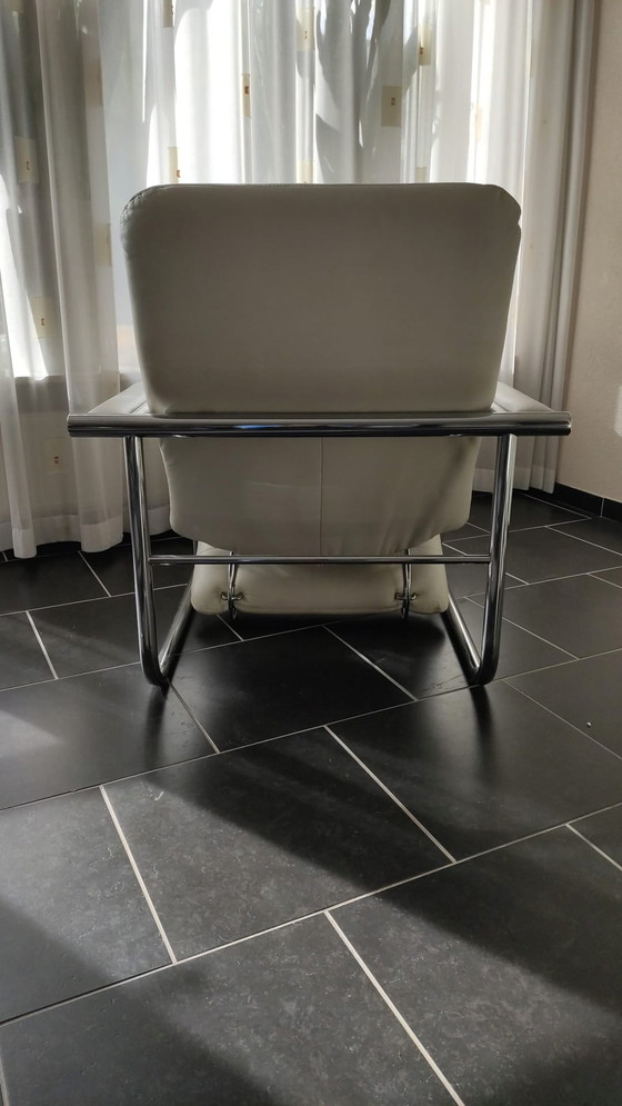 Image 1 of Design Relaxsessel Leder elfenbein (weiß)