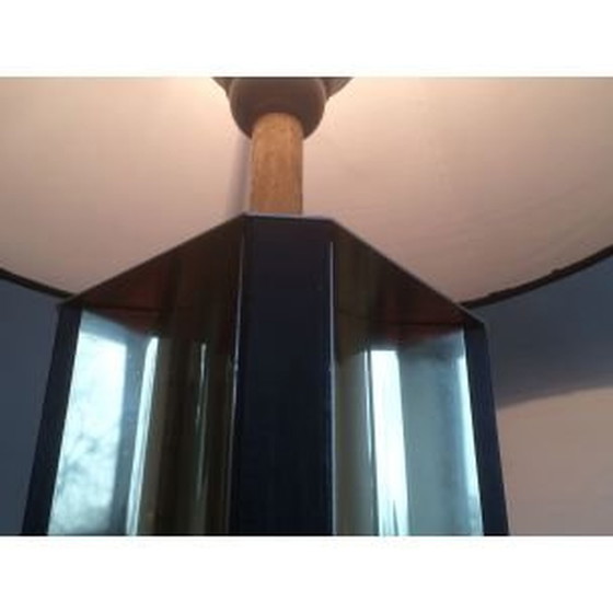 Image 1 of Französische Vintage-Lampe aus vergoldetem Metall und Holz, 1960