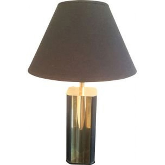 Image 1 of Französische Vintage-Lampe aus vergoldetem Metall und Holz, 1960
