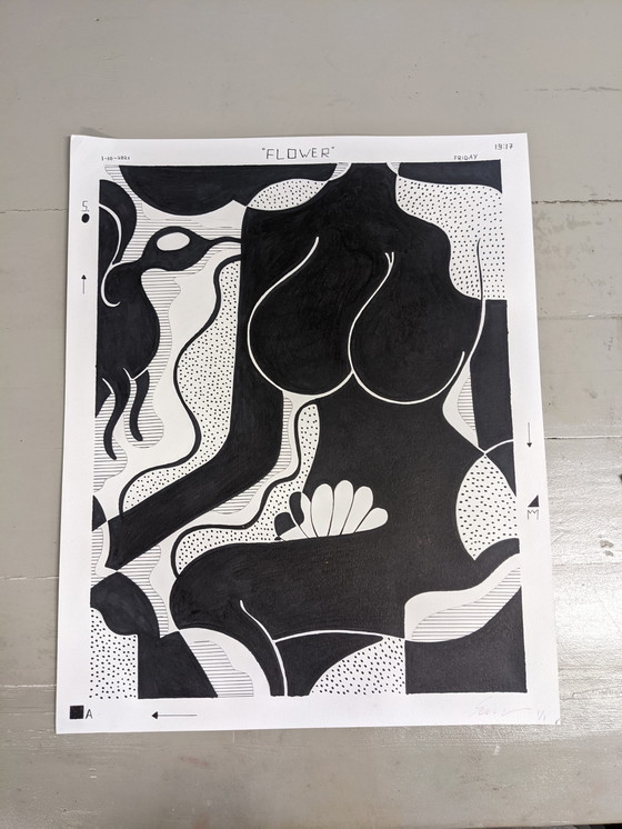 Image 1 of Blume | Samson & Bertje | Schwarz-Weiß-Design