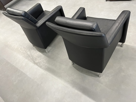 Image 1 of 2 Leolux Parcival-Sessel aus schwarzem Leder