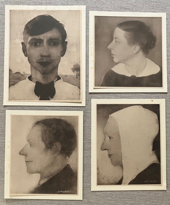 Image 1 of Jan Mankes 1889-1920 / 4 Original Heliogravüren Selbstporträts 1923