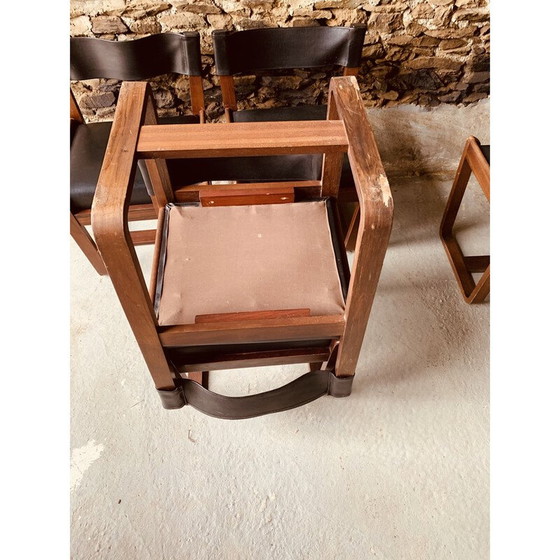 Image 1 of Satz von 6 schwarzen Vintage-Stühlen von Gunther Hoffstead für Uniflex, 1960