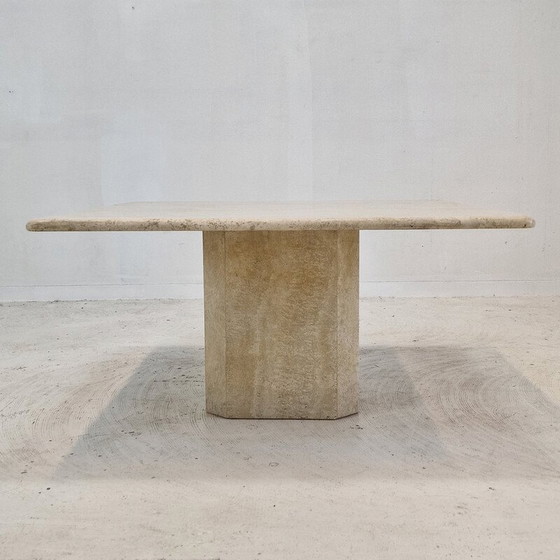 Image 1 of Vintage Couchtisch aus Travertin, Italien 1980