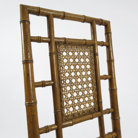 Image 1 of Set aus 2 Esszimmerstühlen aus Bambusimitat, 1970er