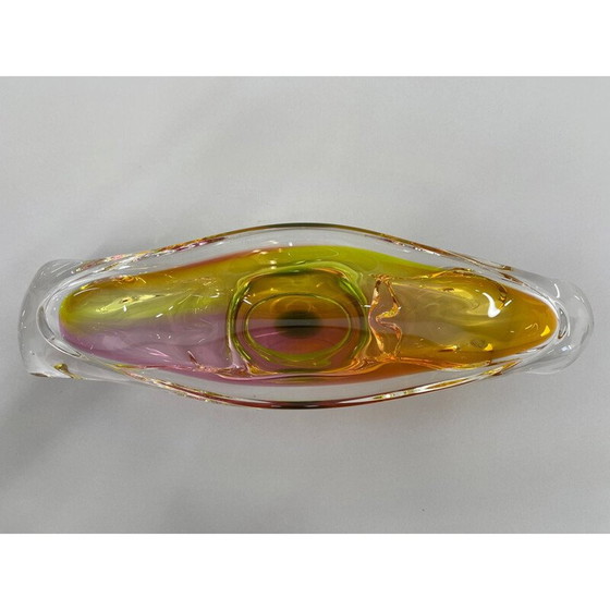 Image 1 of Vintage Art Glass Längliche Schale von Josef Hospodka für Chribska Glassworks, Tschechoslowakei 1960s