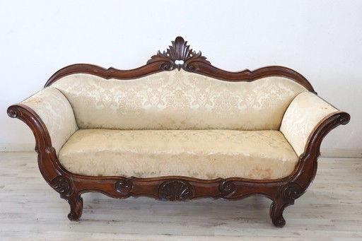 Antikes Holzsofa, 19. Jahrhundert