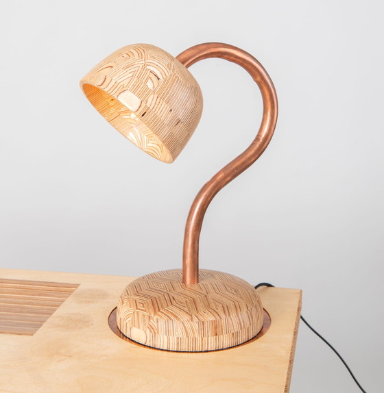 Image 1 of Handgefertigter Schreibtisch+Lampe