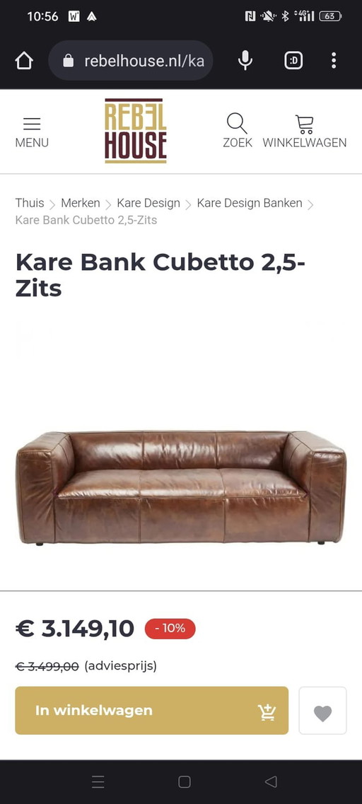 Schönes 2,5-sitziges Ledersofa