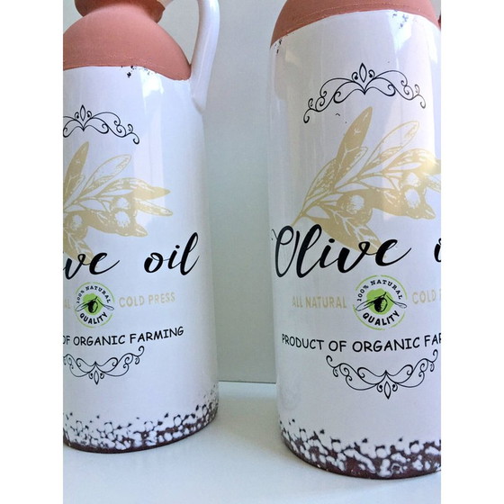 Image 1 of Paar alte emaillierte rote Terrakotta-Töpfe