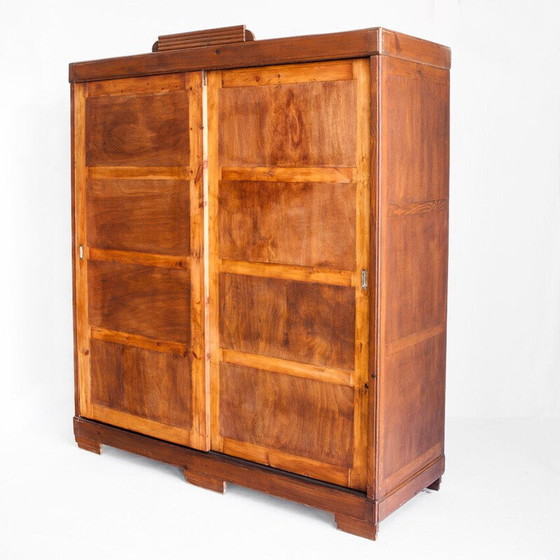 Image 1 of Vintage Kieferholzschrank mit Schiebetüren, Frankreich 1940