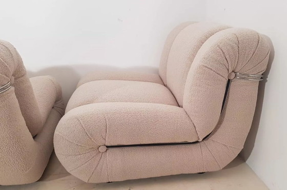 Image 1 of Paar Boucle Velasquez Modular Lounge Chairs von Mimo Padova, Italien, 1970er Jahre