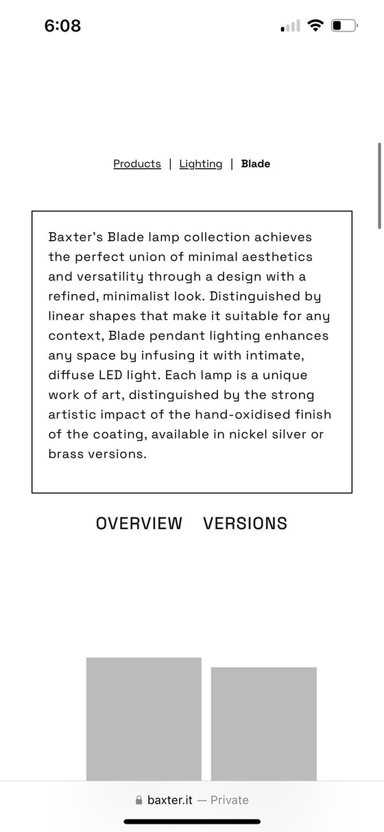 Image 1 of 2 Baxter Blade Wandleuchten In Bras