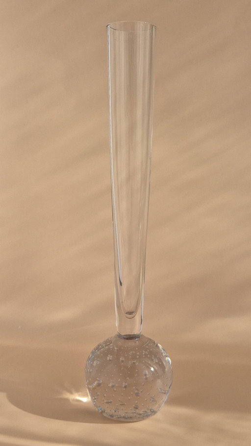 Vintage Vase aus mundgeblasenem Glas, wahrscheinlich aus Ekenäs, Schweden 1950
