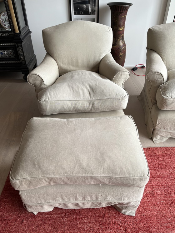 Image 1 of 2x Howard by Axel Vervoordt Sofa mit Fußhocker