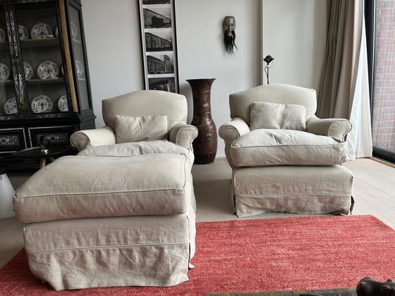 Image 1 of 2x Howard by Axel Vervoordt Sofa mit Fußhocker