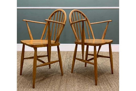 Image 1 of Vintage Mid Century Ercol Windsor Esszimmerstühle Satz von 6