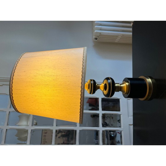 Image 1 of Vintage-Lampe aus schwarz lackiertem Metall und vergoldetem Metall für Delmas, 1970