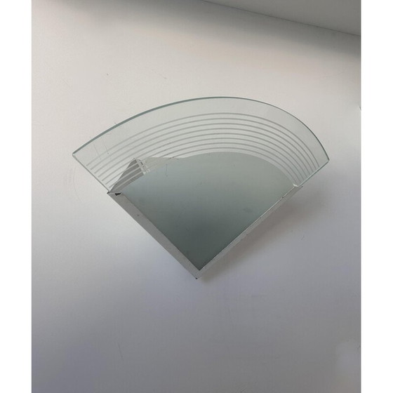 Image 1 of Paar Vintage-Wandlampen aus weiß lackiertem Metall und sandgestrahltem Glas, Frankreich 1970