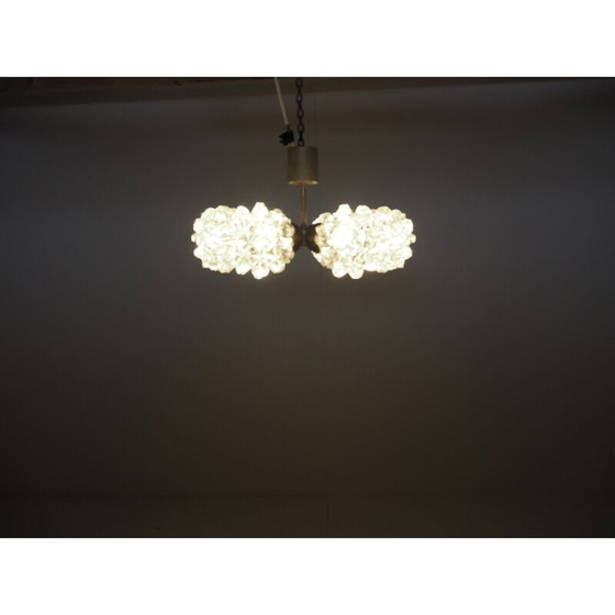 Image 1 of Vintage-Kronleuchter aus Nickel und Glas von Kamenicky Senov, Tschechoslowakei 1970